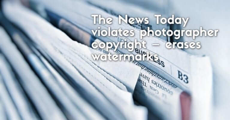 The News Today violates photographer copyright – erases watermarks